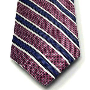 PRIVATE STOCK Mens Necktie TIE Pink Blue Diagonal